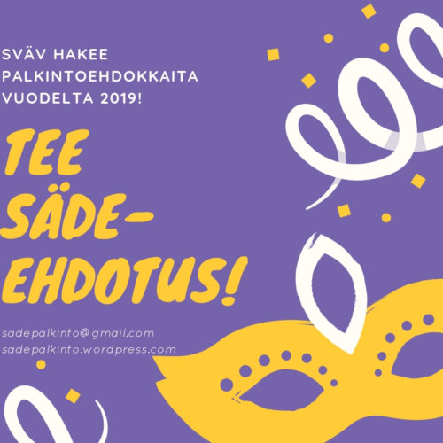 Kuvituskuvassa naamio ja kehotus: Tee säde-ehdotus!