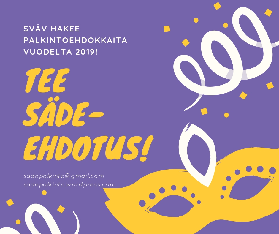 Kuvituskuvassa naamio ja kehotus: Tee säde-ehdotus!